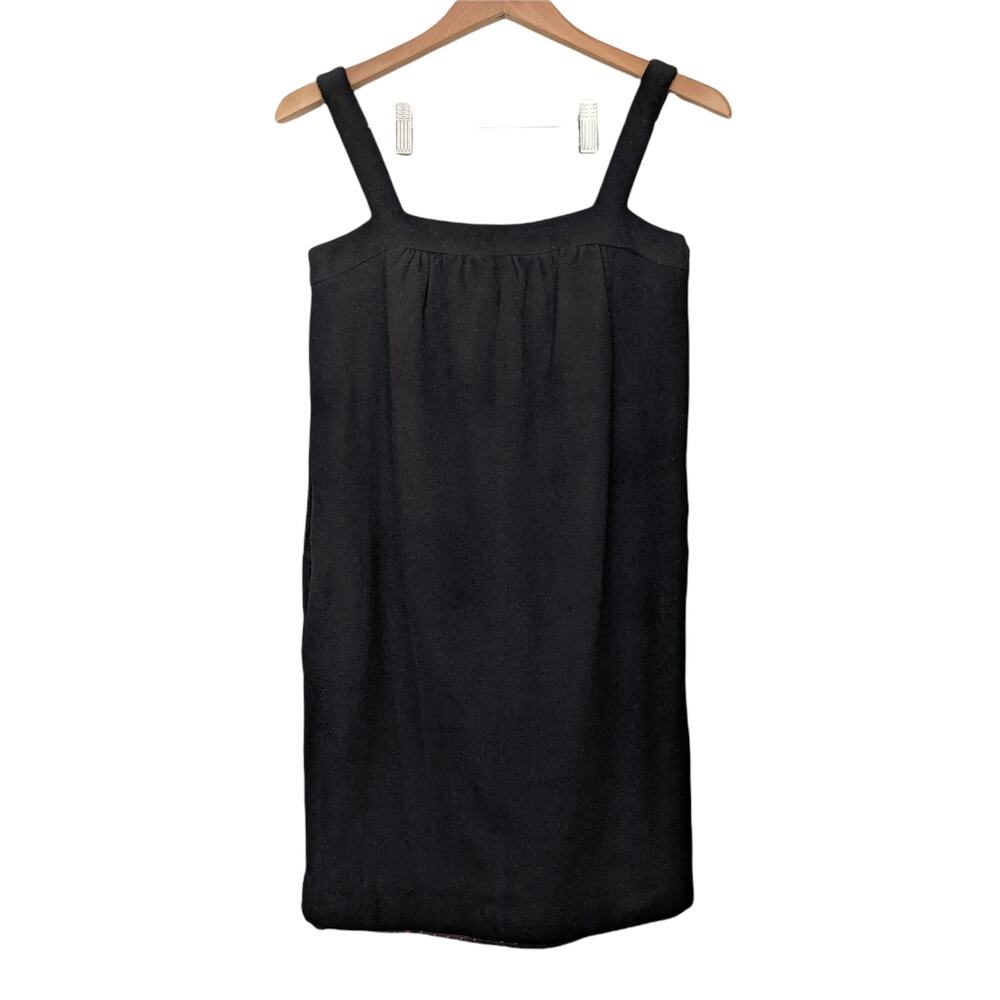 J. CREW Cameron Black Wool Cashmere Sleeveless Mini Shift Sack Dress Size 2